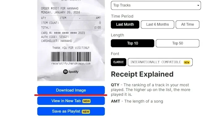 receiptify spotify