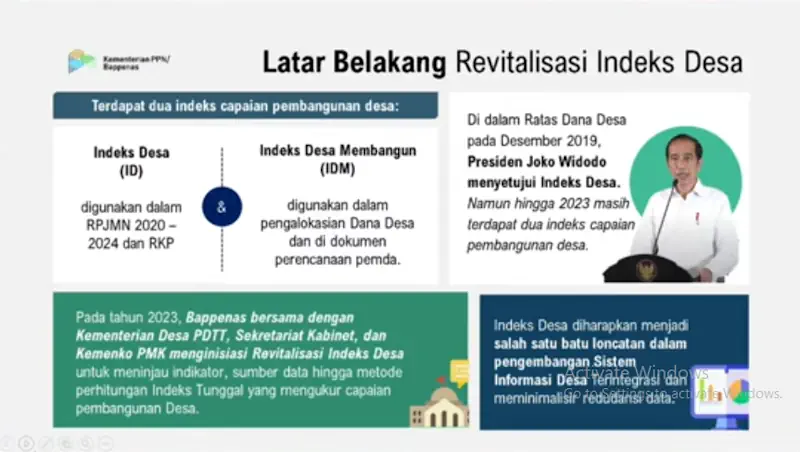 latar Belakang Revitalisasi Indeks Desa indeks desa