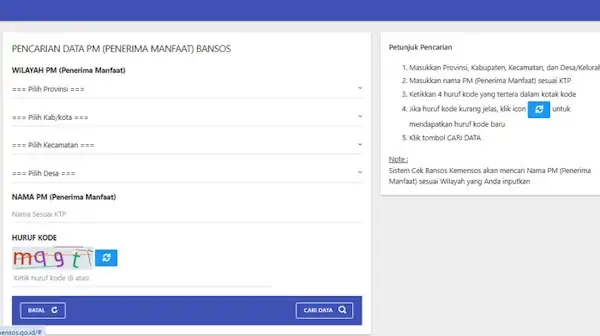 cara daftar bansos online 2025