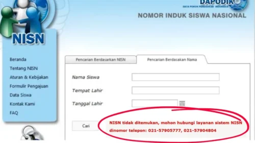 nisn tidak ditemukan