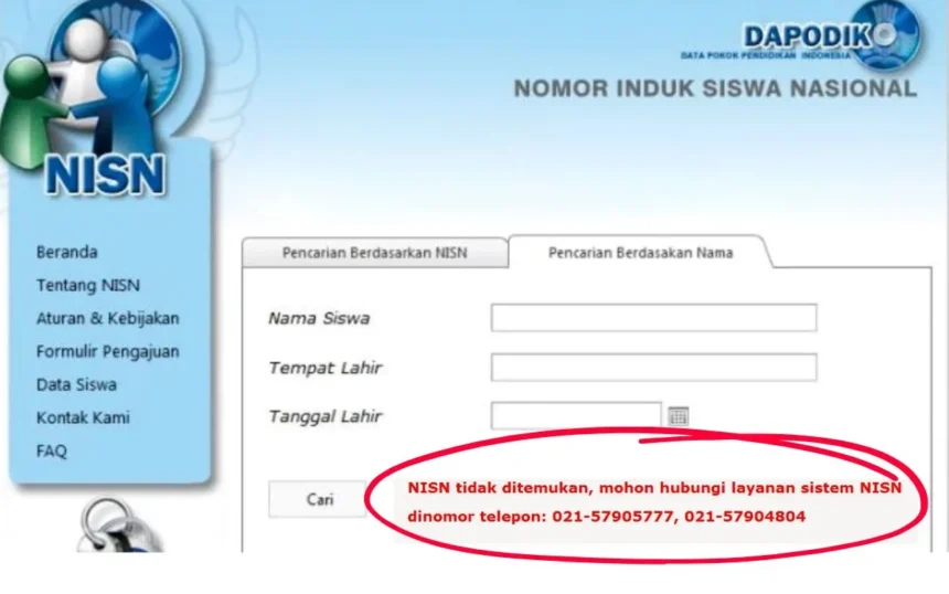 nisn tidak ditemukan