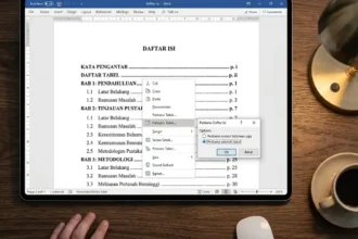 cara membuat daftar isi otomatis