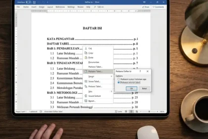 cara membuat daftar isi otomatis