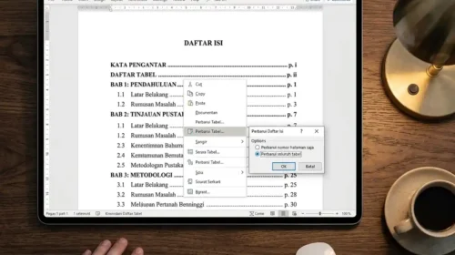cara membuat daftar isi otomatis
