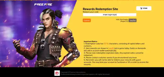 code redeem ff 2026