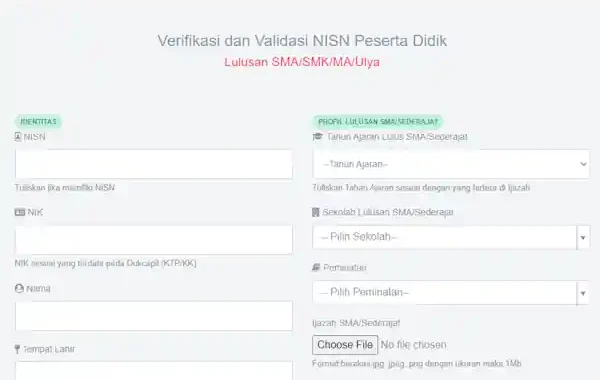 cara cek nisn siswa