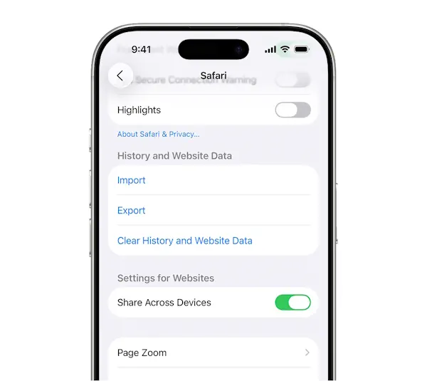 cara hapus cache di iphone