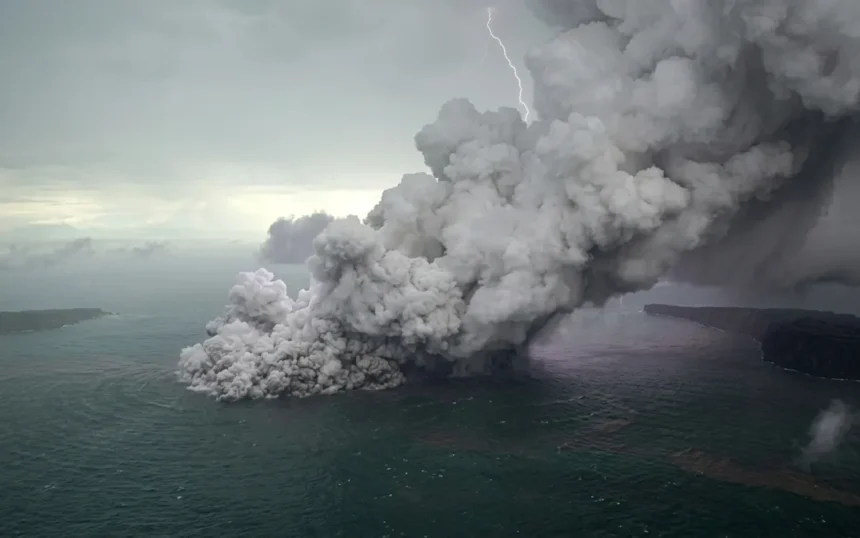 abu vulkanik gunung krakatau