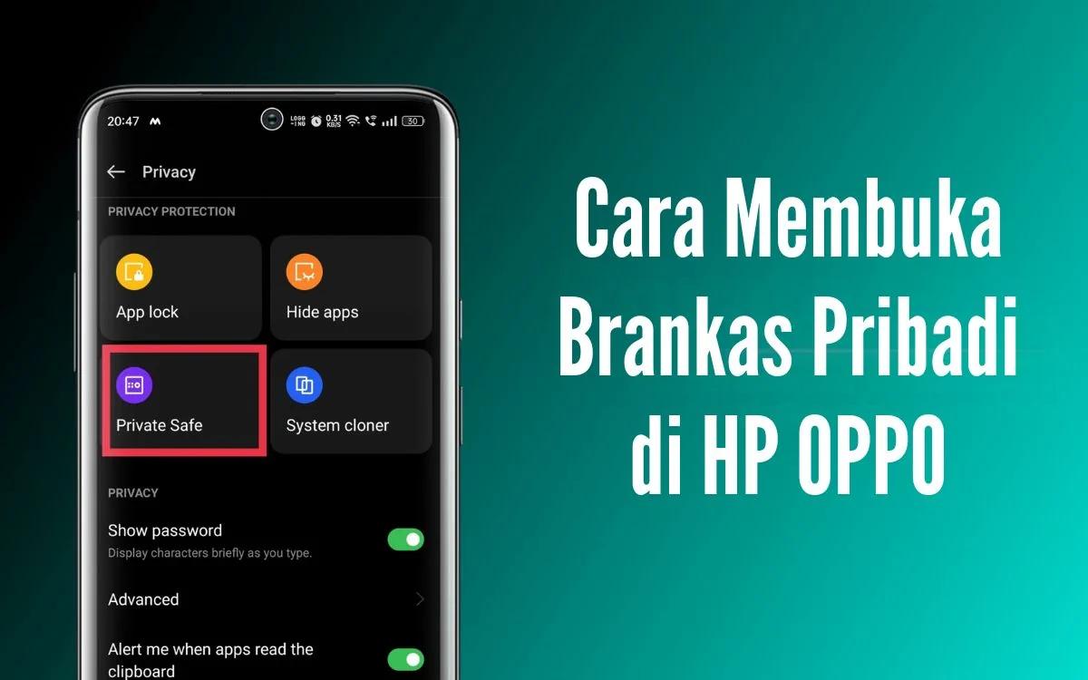 cara membuka brankas pribadi di hp oppo